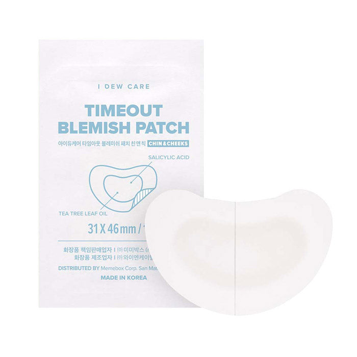 timeout blemish patch chin and cheeks - tea tree leaf acne patch - invisible acne patch for chin and cheeks